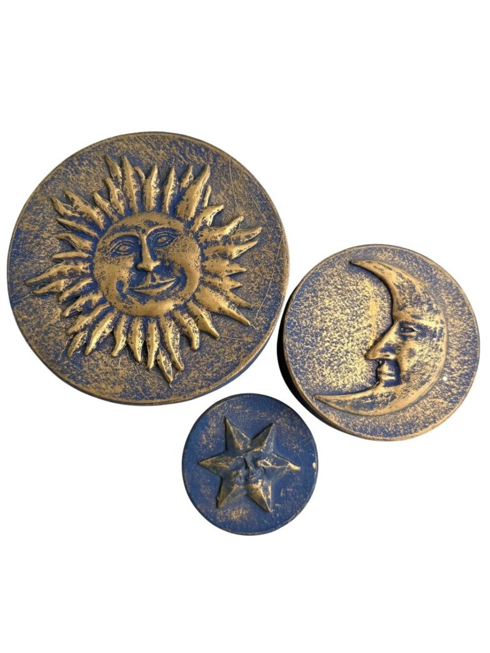 3 Nesting Celestial Moon Stars & Sun Trinket Storage Boxes Whimsigoth Witchcore